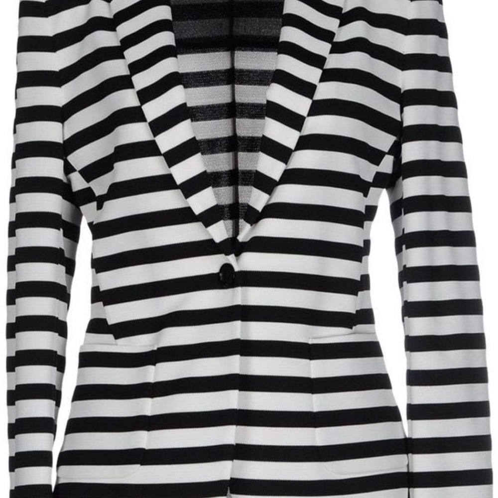 Seventy - Black and White Striped Blazer